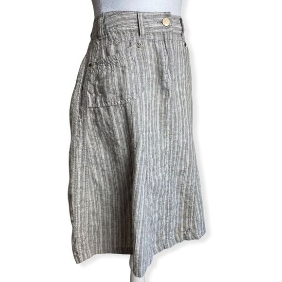 Marks & Spencer 100% Flax Linen Flared Skirt in Coffee Womens Sz UK12/US 14 - Picture 4 of 8